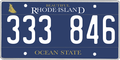 RI license plate 333846