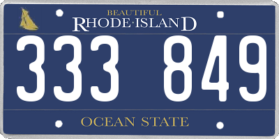 RI license plate 333849