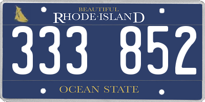 RI license plate 333852