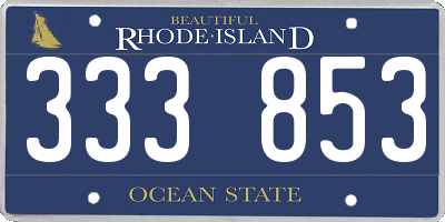RI license plate 333853