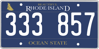 RI license plate 333857