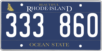 RI license plate 333860
