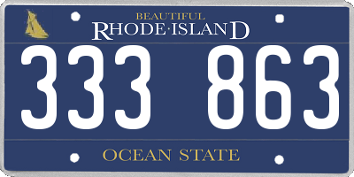 RI license plate 333863