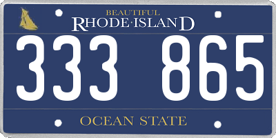RI license plate 333865