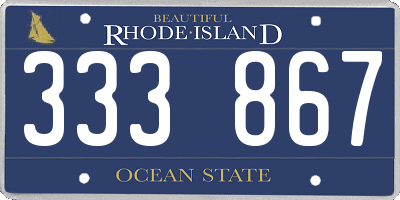 RI license plate 333867