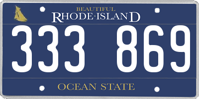 RI license plate 333869