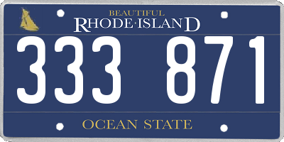 RI license plate 333871