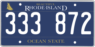 RI license plate 333872