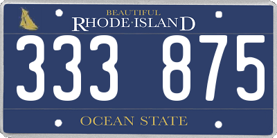 RI license plate 333875