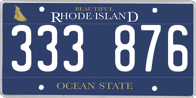 RI license plate 333876