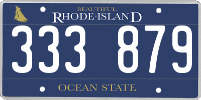 RI license plate 333879