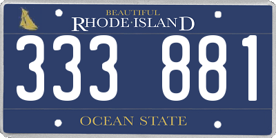 RI license plate 333881