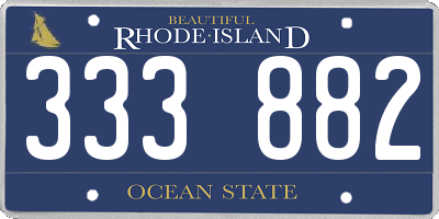 RI license plate 333882