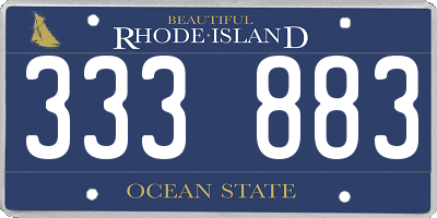RI license plate 333883