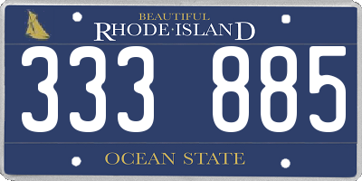 RI license plate 333885
