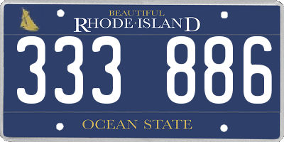 RI license plate 333886