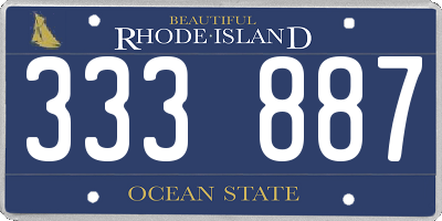 RI license plate 333887