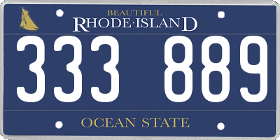 RI license plate 333889