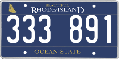 RI license plate 333891