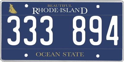 RI license plate 333894
