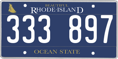 RI license plate 333897