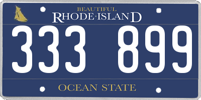 RI license plate 333899