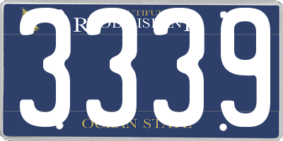 RI license plate 3339