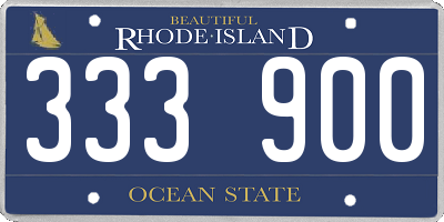 RI license plate 333900