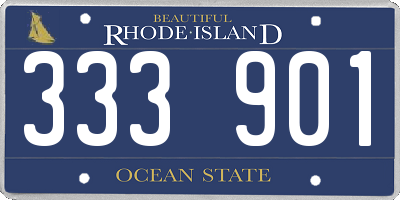 RI license plate 333901