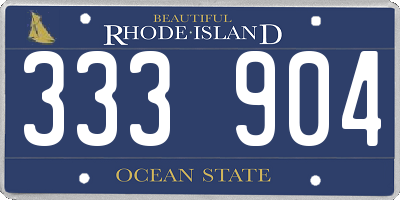 RI license plate 333904