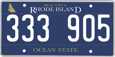 RI license plate 333905