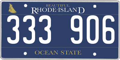 RI license plate 333906