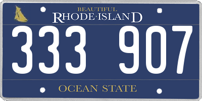 RI license plate 333907