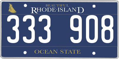 RI license plate 333908