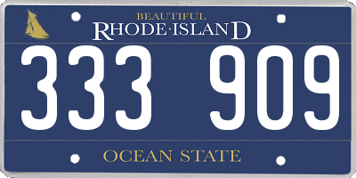 RI license plate 333909