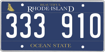 RI license plate 333910