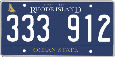 RI license plate 333912