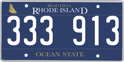 RI license plate 333913