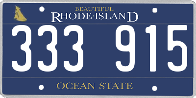 RI license plate 333915