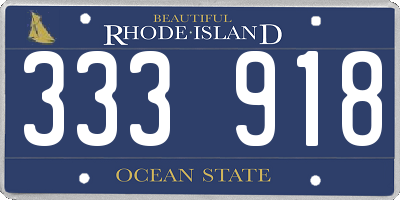 RI license plate 333918