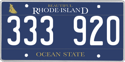 RI license plate 333920