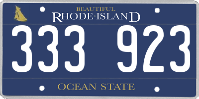 RI license plate 333923
