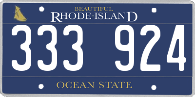 RI license plate 333924