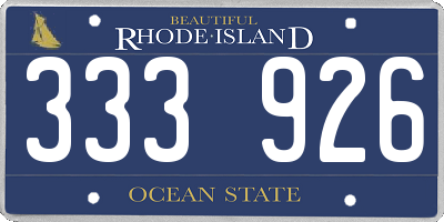 RI license plate 333926