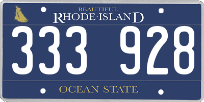 RI license plate 333928