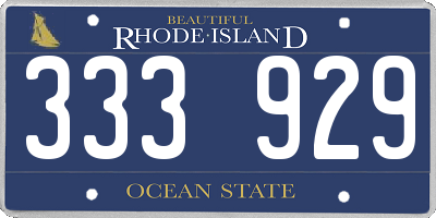 RI license plate 333929