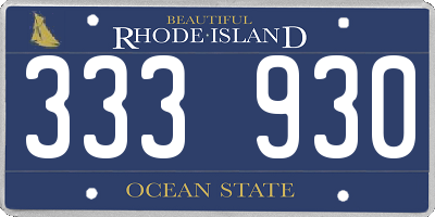 RI license plate 333930