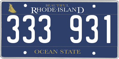 RI license plate 333931