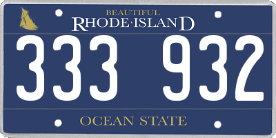RI license plate 333932