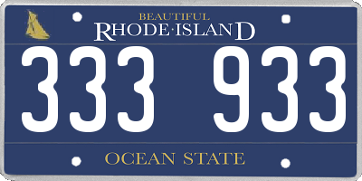 RI license plate 333933